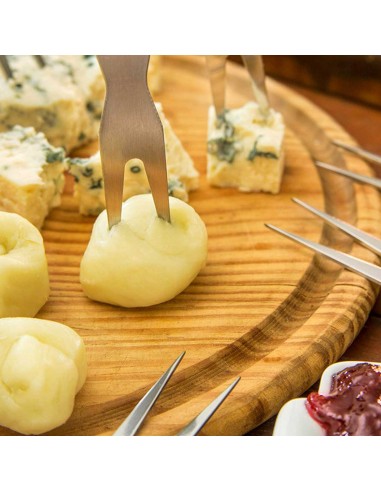 Garfo para Queijo Petiscos Mesa Frios Aço Inox...