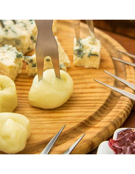Garfo para Queijo Petiscos Mesa Frios Aço Inox Prata