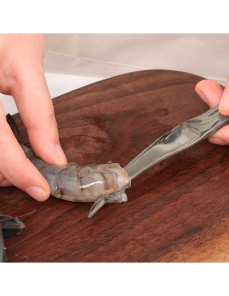 Faca para Camarao Limpar Cortar Frutos Mar Aço Inox Prata