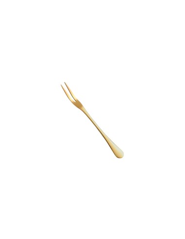 Garfo para Petiscos Frutas Sobremesa Garfinho Dourado Inox