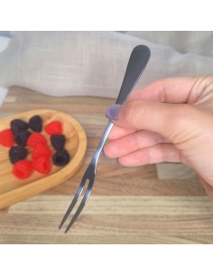 Garfo para Petiscos Frutas Sobremesa Garfinho Aço Inox 2