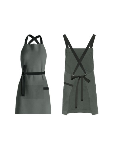 Avental Cinza Alça Cruzada Preto Restaurante...