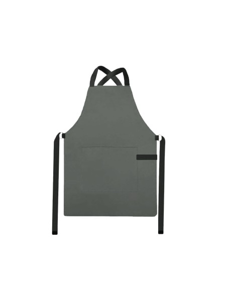 Avental Cinza Alça Cruzada Preto Restaurante Cafeteria Bar