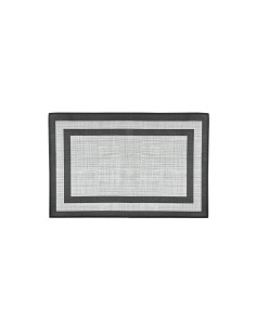 Tapete de Cozinha Retangular Pequeno Preto Cinza PVC 60cm