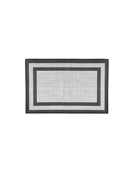 Tapete de Cozinha Retangular Pequeno Preto Cinza PVC 60cm