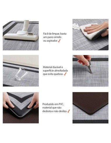 Tapete de Cozinha Retangular Pequeno Preto...