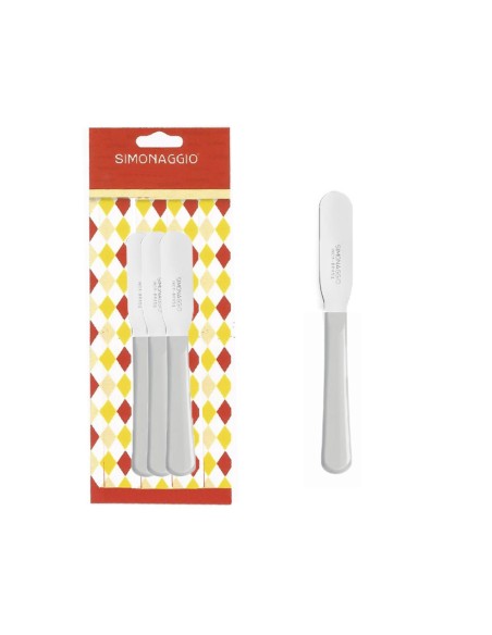 Espatula para Manteiga e Pate Inox Cabo Branco 3un