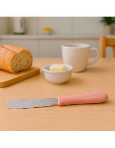 Espatula para Manteiga e Pate Inox Cabo Rosa 3un