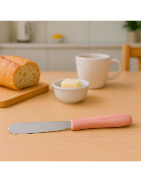 Espatula para Manteiga e Pate Inox Cabo Rosa 3un