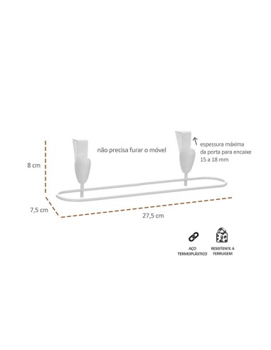 Porta Toalha Pano Suporte Cozinha Encaixe Sem...