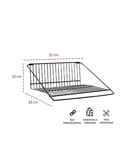 Prateleira Suspensa Organizador Cozinha Banheiro Preto