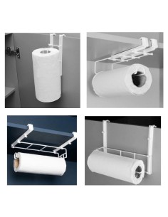 Porta Rolo de Papel Toalha Suporte Encaixe Sem Furar Branco 2