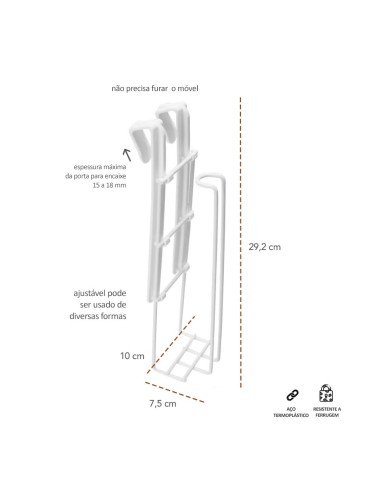 Porta Rolo de Papel Toalha Suporte Encaixe Sem...