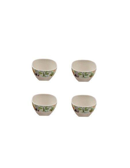 Tigelas Bowl Petisqueira Eco Bandeja Bambu Melamina Kit 5un