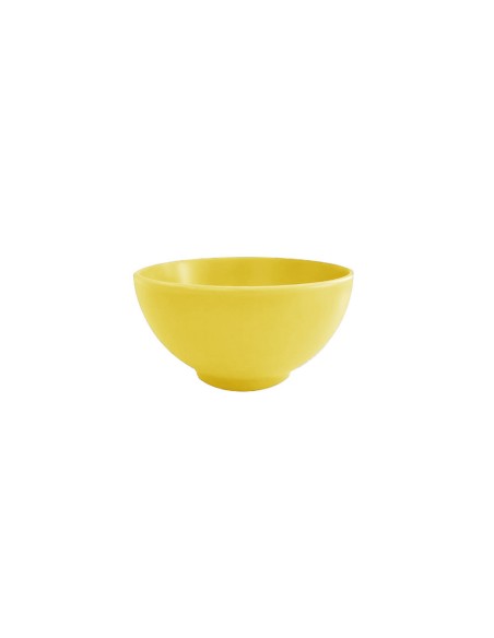 Tigela Bowl Pote Sobremesa Amarelo Fosco Ceramica 430ml