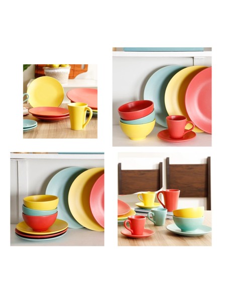 Tigela Bowl Pote Sobremesa Amarelo Fosco Ceramica 430ml