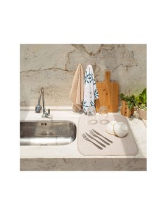 Tapete de Pia Cinza Aparador de Louça Escorredor Microfibra 2