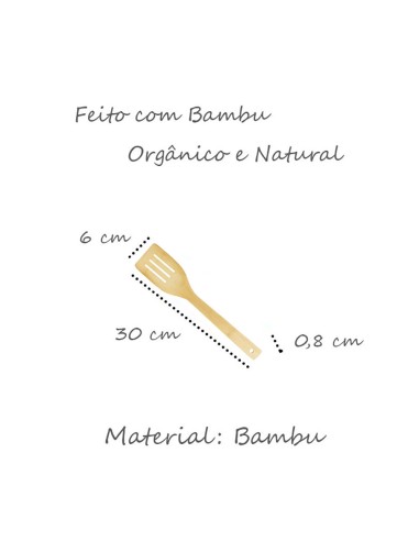 Espatula de Bambu Vazada Utensilios Cozinha...