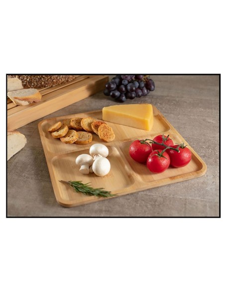 Petisqueira Bambu Travessa Divisoria Suporte Bandeja