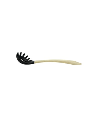 Pegador de Massa Silicone Preto Perfurada Cabo Madeira