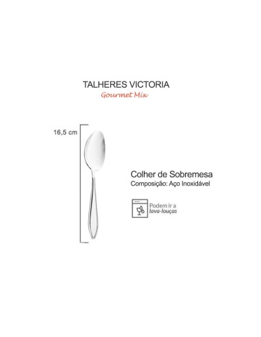 Colher de Sobremesa Talher Aço Inox Victoria 1un