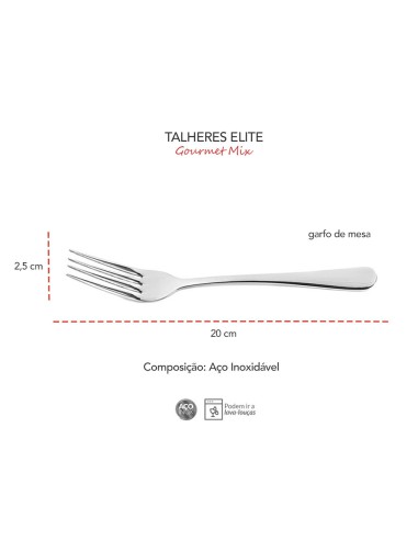 Garfo de Mesa Inox Resistente Elegante Elite 1un