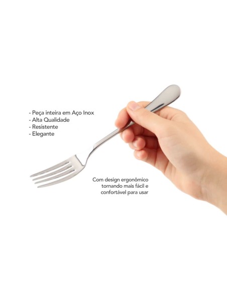 Garfo de Mesa Inox Resistente Elegante Elite 1un