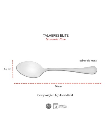 Colher de Mesa Inox Resistente Elegante Elite 1un