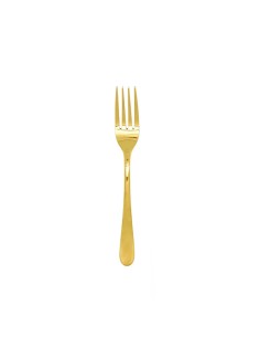 Garfo de Mesa Dourado Ouro Talher Metal Inox Inteiriço 1un