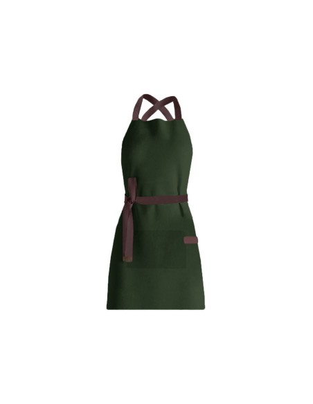 Avental Verde Alça Cruzada Marrom Restaurante Cafeteria Bar