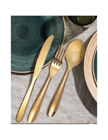 Colher de Sobremesa Dourado Ouro Talher Metal...