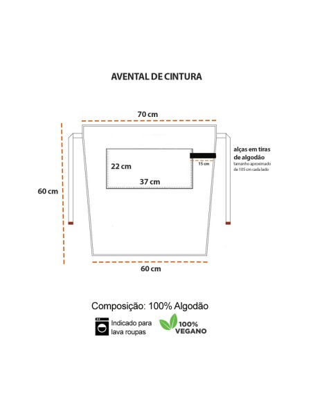 Avental de Cintura Verde Escuro Marrom Cafe Bar Unissex