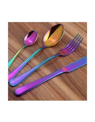 Colher de Cha Furta Cor Metal Inox Colorido...