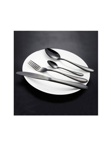 Garfo de Mesa Preto Talheres Metal Inox...