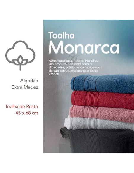 Toalha de Rosto Rosa Monarca Rose Leve Macia 45x68cm