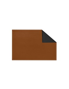 Lugar Americano Preto Dupla Face Marrom Courino 1un