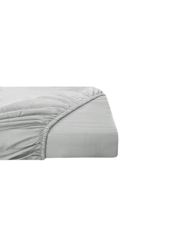 Lencol Elastico CASAL Algodao 300 Fios Acetinado Cinza Avulso