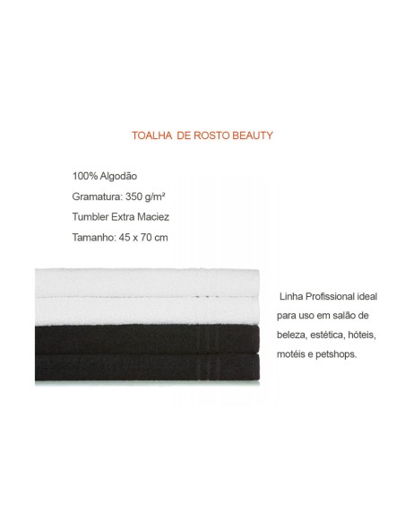 Toalha de Rosto Profissional Beauty Salao Beleza Preta
