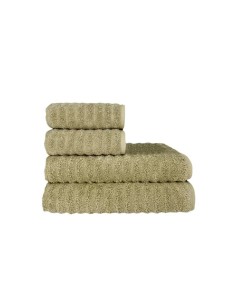 Toalha de Banho Rosto Verde Algodao Jogo Wave Macia 500G 4un