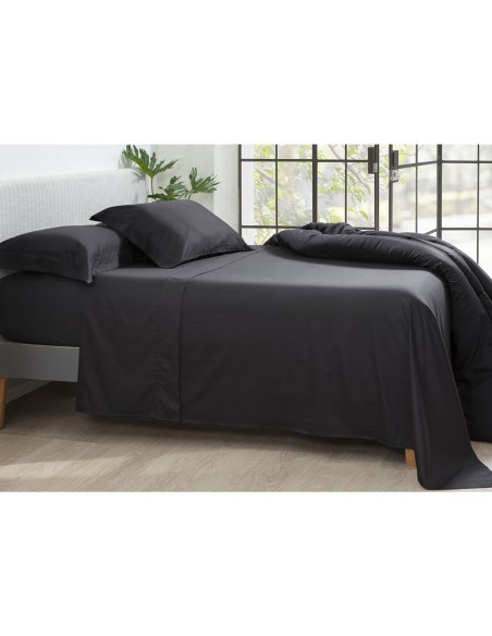 Lençol Elastico QUEEN Preto Algodao Egipcio 300 Fios Acetinado