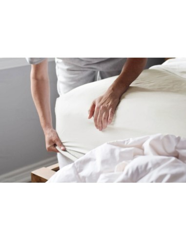 Lençol Elastico QUEEN Branco Off White Algodao...