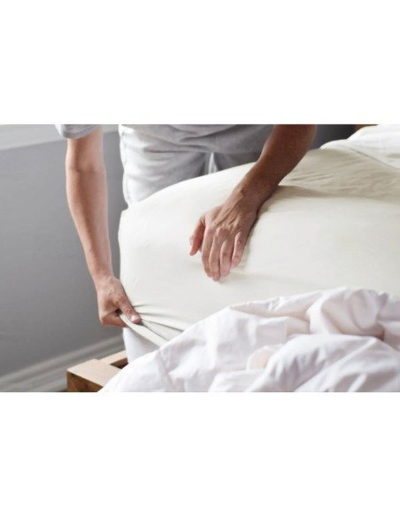 Lençol Elastico QUEEN Branco Off White Algodao Egipcio 200 Fios