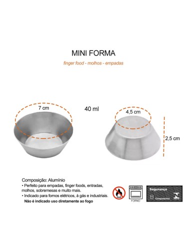 Forma de Empada Mini Bolo Aluminio Forminha...