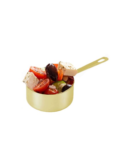 Panelinha Couvert Dourado Mini Panela Finger Food Buffet 120ml