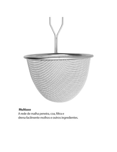 Peneira Coador Alça Aço Inox Molho Cafe...