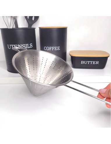 Funil Passador Chinoy Coador Peneira Aço Inox 14cm