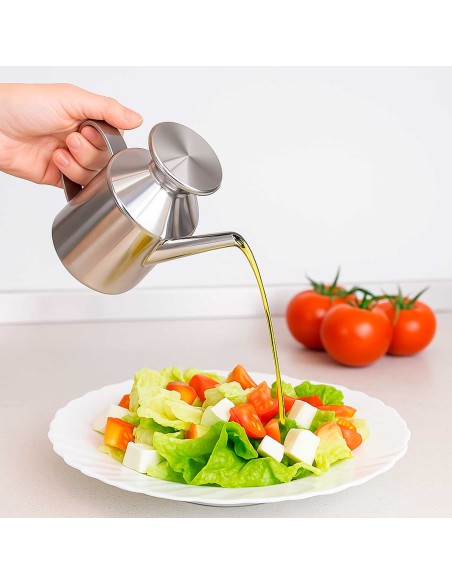 Galheteiro Jarra para Oleo Azeite Bico Dosador Inox 350ml