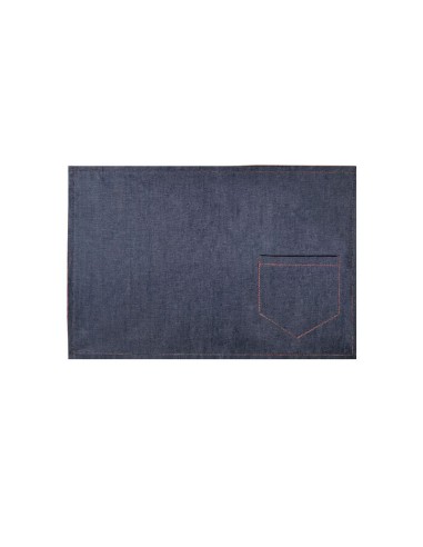 Lugar Americano Jeans Azul Bolso Porta Talheres 1un