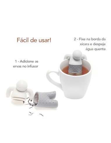Infusor de Cha Boneco Silicone Reutilizavel...
