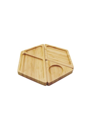 Petisqueira de Bambu Hexagonal Desmontavel em 3...
